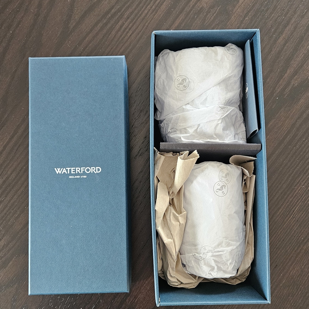 New In Box Waterford Crystal Cut Double Old Fashioned Glasses - Clear (Set of 2) - Picture 7 of 7